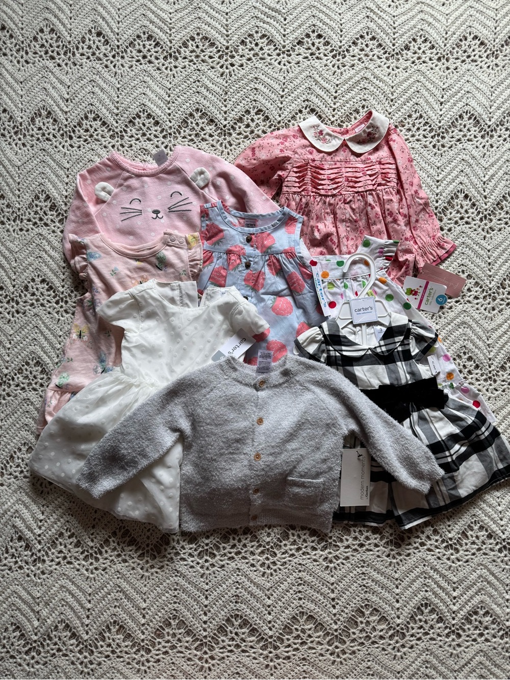 NWT Baby Carters Bundle 3-6 Months Lot Of Baby Girl Clothes Dresses Tops